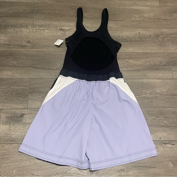 Free People FP Movement Double Bounce One Piece Black Purple Shortsie Romper S - Picture 3 of 12